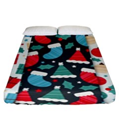 Pack-christmas-patterns Fitted Sheet (king Size) by nate14shop