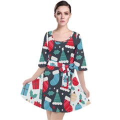 Pack-christmas-patterns Velour Kimono Dress