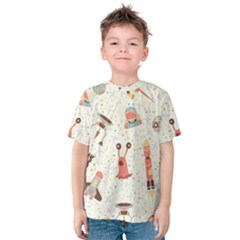 Seamless-background-with-spaceships-stars Kids  Cotton Tee