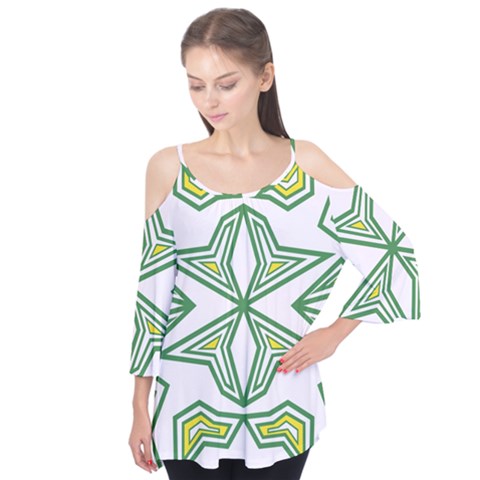 Abstract Pattern Geometric Backgrounds Flutter Sleeve Tee  by Eskimos