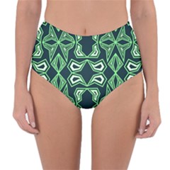 Abstract Pattern Geometric Backgrounds  Reversible High-waist Bikini Bottoms by Eskimos