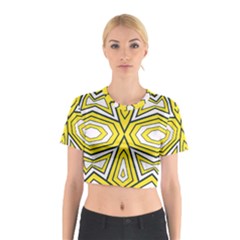 Abstract Pattern Geometric Backgrounds  Cotton Crop Top by Eskimos