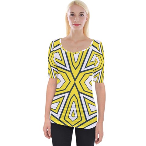 Abstract Pattern Geometric Backgrounds  Wide Neckline Tee by Eskimos