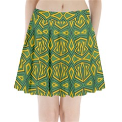 Abstract Pattern Geometric Backgrounds Pleated Mini Skirt by Eskimos