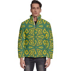 Abstract Pattern Geometric Backgrounds Men s Puffer Bubble Jacket Coat by Eskimos