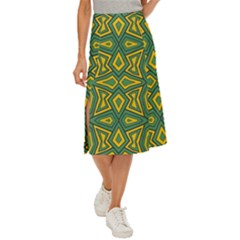 Abstract Pattern Geometric Backgrounds Midi Panel Skirt by Eskimos