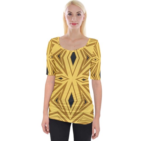 Abstract Pattern Geometric Backgrounds Wide Neckline Tee by Eskimos