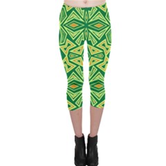 Abstract Pattern Geometric Backgrounds Capri Leggings  by Eskimos