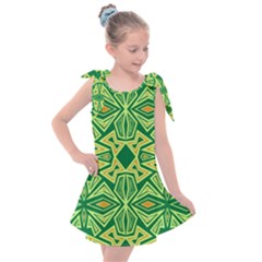 Abstract Pattern Geometric Backgrounds Kids  Tie Up Tunic Dress by Eskimos