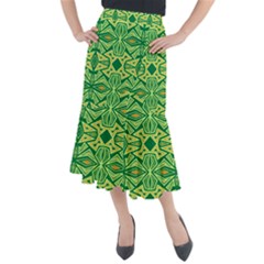 Abstract Pattern Geometric Backgrounds Midi Mermaid Skirt by Eskimos