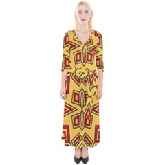 Abstract Pattern Geometric Backgrounds Quarter Sleeve Wrap Maxi Dress by Eskimos