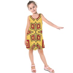 Abstract Pattern Geometric Backgrounds Kids  Sleeveless Dress by Eskimos