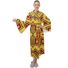 Abstract Pattern Geometric Backgrounds Maxi Velour Kimono by Eskimos