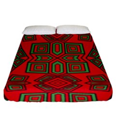 Abstract Pattern Geometric Backgrounds Fitted Sheet (king Size) by Eskimos