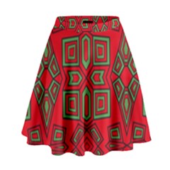 Abstract Pattern Geometric Backgrounds High Waist Skirt by Eskimos