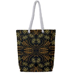 Folk Flowers Print Floral Pattern Ethnic Art Full Print Rope Handle Tote (small) by Eskimos