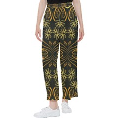 Folk flowers print Floral pattern Ethnic art Women s Pants 