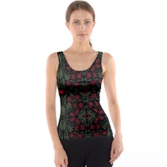 Folk Flowers Print Floral Pattern Ethnic Art Tank Top by Eskimos