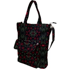 Folk Flowers Print Floral Pattern Ethnic Art Shoulder Tote Bag by Eskimos