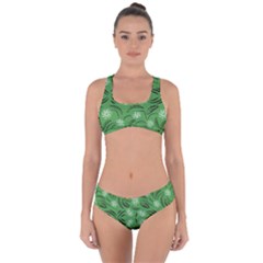 Folk Flowers Print Floral Pattern Ethnic Art Criss Cross Bikini Set by Eskimos