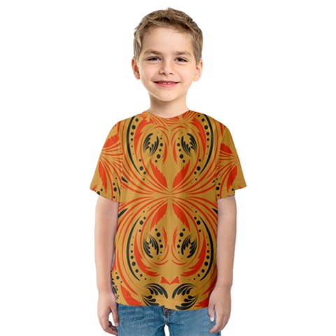 Folk Flowers Print Floral Pattern Ethnic Art Kids  Sport Mesh Tee by Eskimos