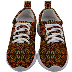 Folk Flowers Print Floral Pattern Ethnic Art Kids Athletic Shoes by Eskimos