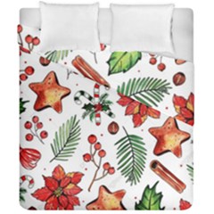 Pngtree-watercolor-christmas-pattern-background Duvet Cover Double Side (california King Size)