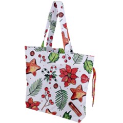 Pngtree-watercolor-christmas-pattern-background Drawstring Tote Bag by nate14shop