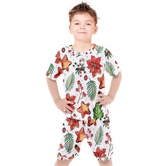 Pngtree-watercolor-christmas-pattern-background Kids  Tee And Shorts Set