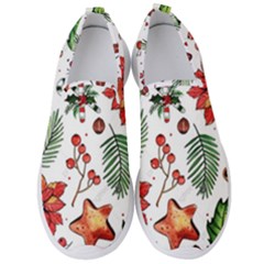 Pngtree-watercolor-christmas-pattern-background Men s Slip On Sneakers by nate14shop