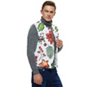 Pngtree-watercolor-christmas-pattern-background Men s Short Button Up Puffer Vest	 View2