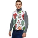 Pngtree-watercolor-christmas-pattern-background Men s Short Button Up Puffer Vest	 View3