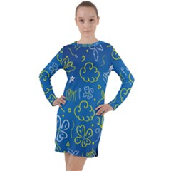 Abstract-background Long Sleeve Hoodie Dress by nate14shop