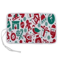 Chrismas Pattern Pen Storage Case (l) by nate14shop