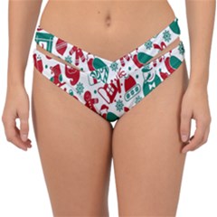 Chrismas Pattern Double Strap Halter Bikini Bottom by nate14shop