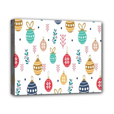 Seamless-pattern-cute-christmas-balls-shariki-igrushki-rozhd Canvas 10  x 8  (Stretched)