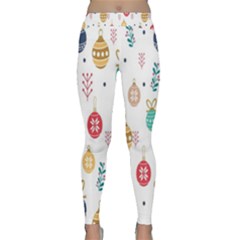 Seamless-pattern-cute-christmas-balls-shariki-igrushki-rozhd Classic Yoga Leggings