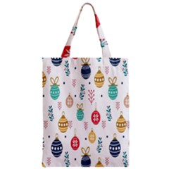 Seamless-pattern-cute-christmas-balls-shariki-igrushki-rozhd Zipper Classic Tote Bag