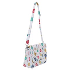 Seamless-pattern-cute-christmas-balls-shariki-igrushki-rozhd Shoulder Bag with Back Zipper