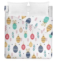 Seamless-pattern-cute-christmas-balls-shariki-igrushki-rozhd Duvet Cover Double Side (Queen Size)