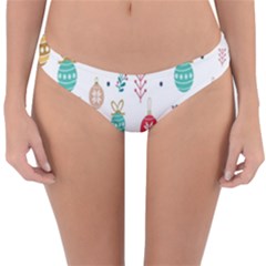 Seamless-pattern-cute-christmas-balls-shariki-igrushki-rozhd Reversible Hipster Bikini Bottoms