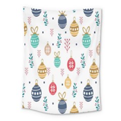 Seamless-pattern-cute-christmas-balls-shariki-igrushki-rozhd Medium Tapestry