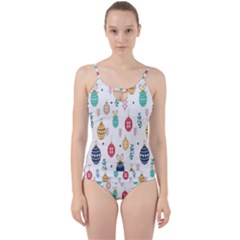 Seamless-pattern-cute-christmas-balls-shariki-igrushki-rozhd Cut Out Top Tankini Set