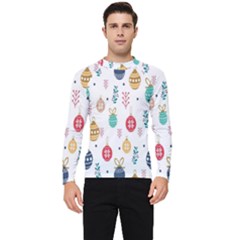 Seamless-pattern-cute-christmas-balls-shariki-igrushki-rozhd Men s Long Sleeve Rash Guard