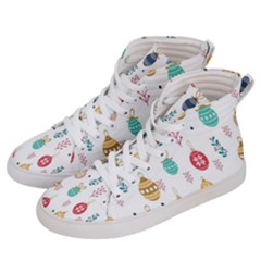 Seamless-pattern-cute-christmas-balls-shariki-igrushki-rozhd Women s Hi-Top Skate Sneakers