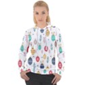 Seamless-pattern-cute-christmas-balls-shariki-igrushki-rozhd Women s Overhead Hoodie View1