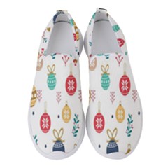 Seamless-pattern-cute-christmas-balls-shariki-igrushki-rozhd Women s Slip On Sneakers