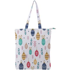 Seamless-pattern-cute-christmas-balls-shariki-igrushki-rozhd Double Zip Up Tote Bag