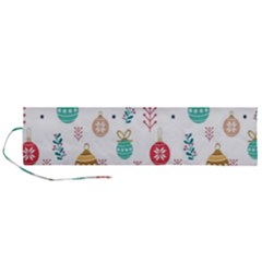 Seamless-pattern-cute-christmas-balls-shariki-igrushki-rozhd Roll Up Canvas Pencil Holder (L)