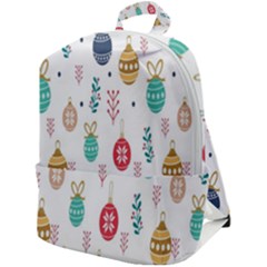 Seamless-pattern-cute-christmas-balls-shariki-igrushki-rozhd Zip Up Backpack